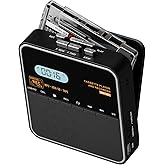 FIOLEES Cassette Tape Player Recorder, Cassette to MP3 Converter, Record to Cassettes/USB/SD Card, LCD Display, Power by USB C or AA Battery, Built-in Speaker, Headphone Jack and Mic