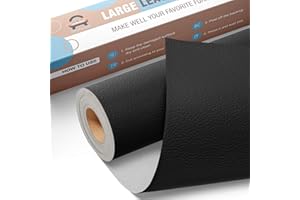 OAZ Black Vinyl Leather Repair Patch, Self Adhesive, 16x40/160cm, for Furniture, Leatherworking, Repair - LZW40160#01