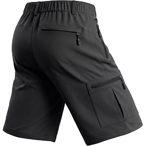 Yufawow Men's Hiking Cargo Golf Hybrid Shorts 9” Lightweight Quick Dry 5 Zipper Pockets Outdoor Casual Active Shorts