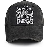 Just a Girl Who Loves Dogs Hat for Women, Funny Adjustable Embroidered Dog Mom Baseball Cap