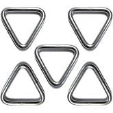 US STAINLESS 5 Pieces Stainless Steel 316 Triangle Ring Welded 3/16" x 1 3/16" ID (5mm x 30mm ID) Marine Grade Loop