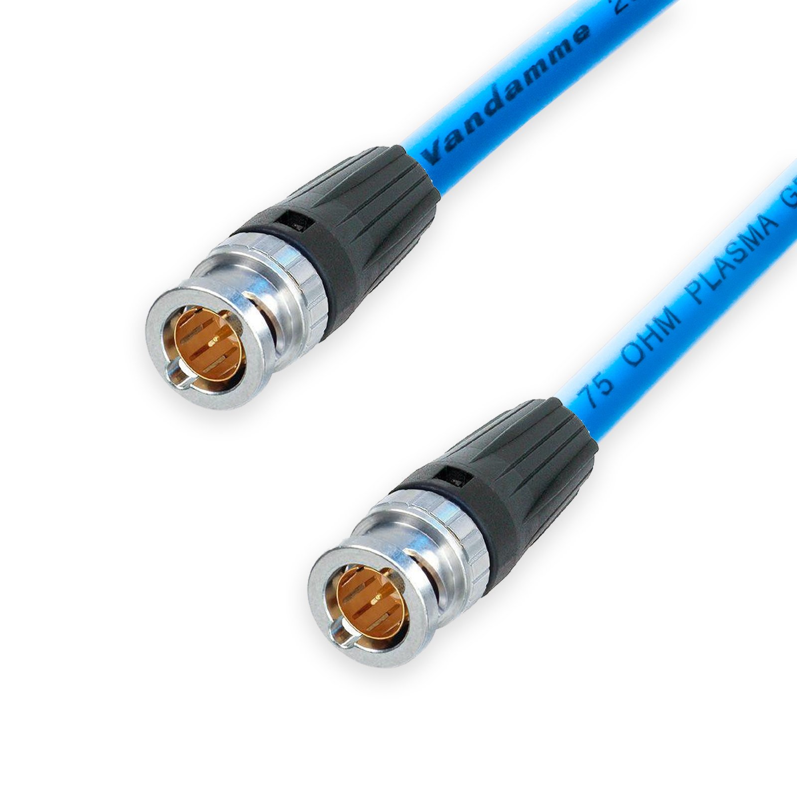 Neutrik BNC to BNC Lead Van Damme Coaxial Cable 75 ohm, Video CCTV Word Clock (50 cm, Blue)