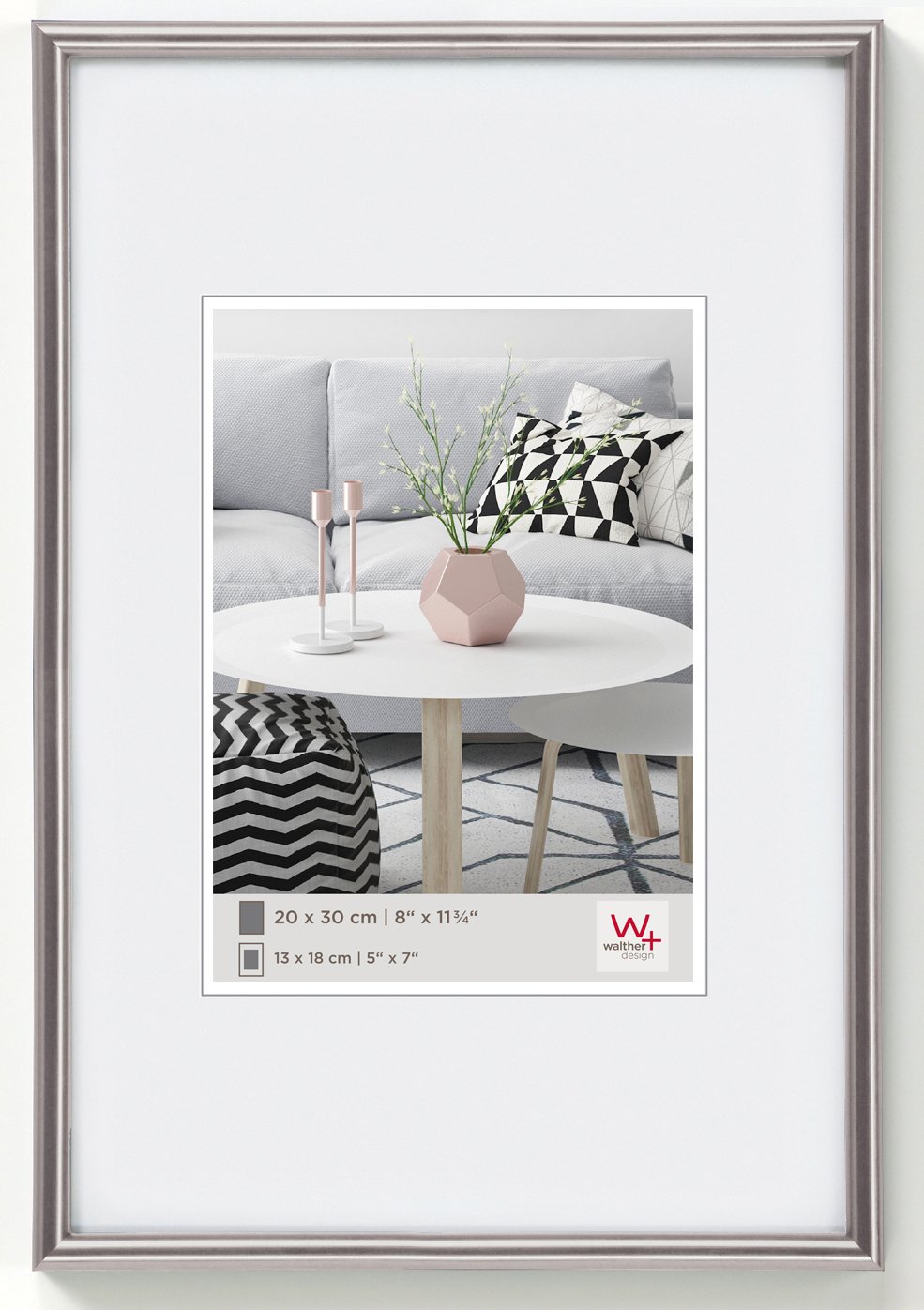 walther design KD130H Galeria picture frame, 8.25x11.75 inch (21x29.7 cm), steel — image 1