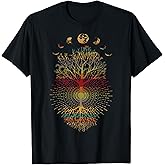 Phases of The Moon Retro 60's 70's Vibe Tree of Life T-Shirt