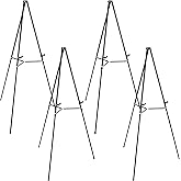 U.S. Art Supply 66" High Showroom Black Aluminum Display Easel and Presentation Stand (Pack of 4) - Large Adjustable Height P