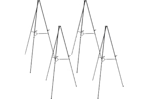 U.S. Art Supply 66" High Black Metal Display Easel (4 Pack) - Large Adjustable Height Portable Easel Stand, Sign Display, Holds 25 lbs - Floor & Tabletop Easels, Painting Stand