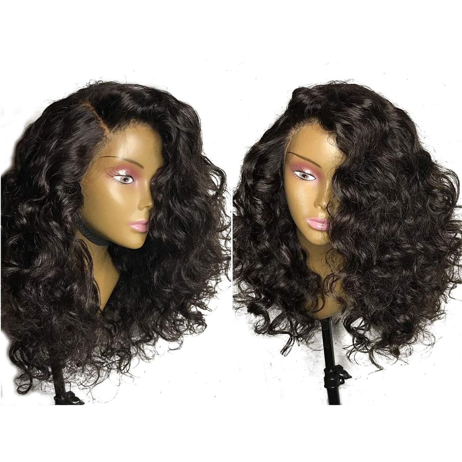 Amazon Com 13x6 Brazilian Human Hair Curly Lace Front Wigs With