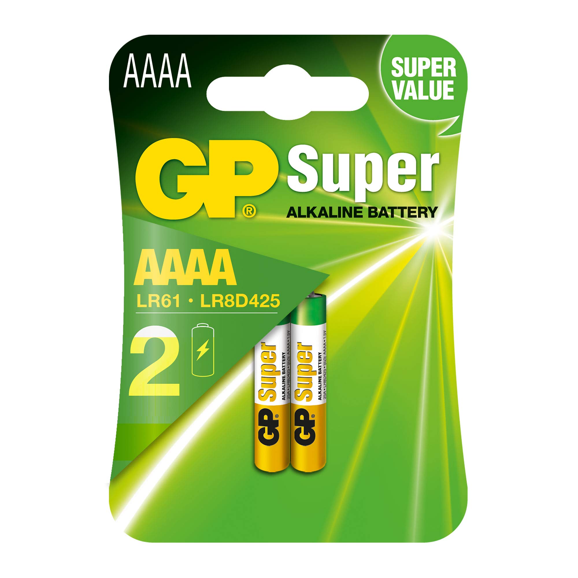 GP Batteries 1.5 V SUPER Alkaline Specialties AAAA Battery (Pack of 2)