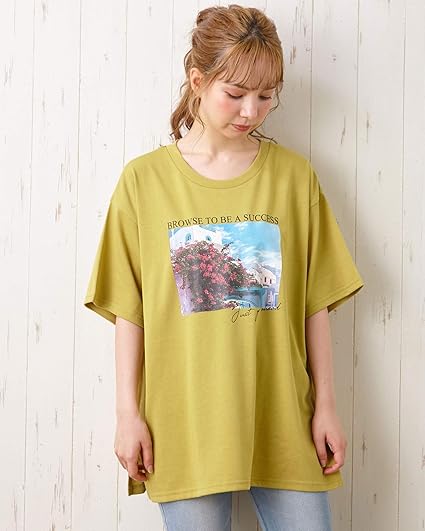 Amazon イング Ingni ビッグシルエット転写tシャツ 11 イエロー M Tシャツ カットソー 通販