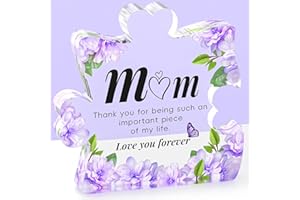 BlessedSeason Mom Gifts from Daughter Son, Engraved Acrylic Block Puzzle Present 3.7 * 3.9 Inch, Christmas Gifts for Mom, Mom Birthday Gifts, Thank You Gifts for Women, New Year Gift Idea