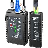 NOYAFA Network Cable Tester for RJ45, RJ11, RJ12 /Cat5, Cat5e, Cat6, Cat6a, Cat7, Phone Line Cat3, Ethernet Tester, LAN Cable Test Tool (Black)