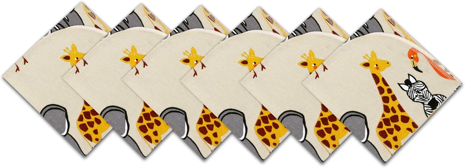 Ruvanti 6 Pack Baby Receiving Blanket. Jungle Safari 100% Cotton Flannel. Extra Large (30 X 30 Inch) Baby Blanket for Boy/Girl. Soft, Warm and Cozy Toddler Blanket for Infants, Babies and Kids.: Home & Kitchen