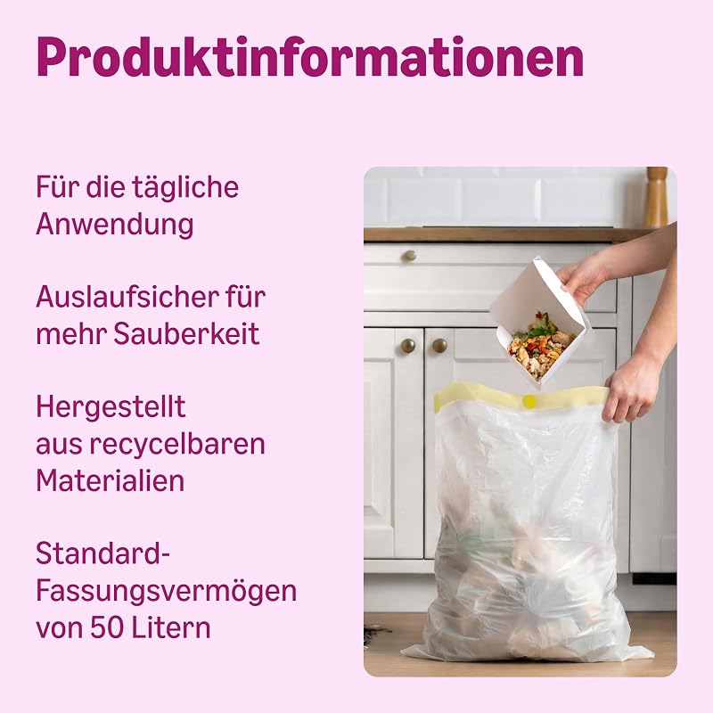 Müllbeutel 20 x 50 L (Früher Our Essentials) - Verpackung kann variieren