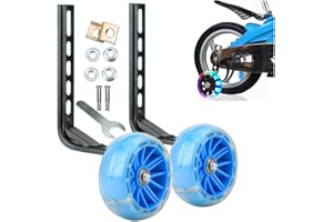 Naturezhen Bike Training Wheels,Thickened Bracket Flash Mute Wheel, Bicycle Stabiliser Mounted Kit, Kids Training Wheels Comp