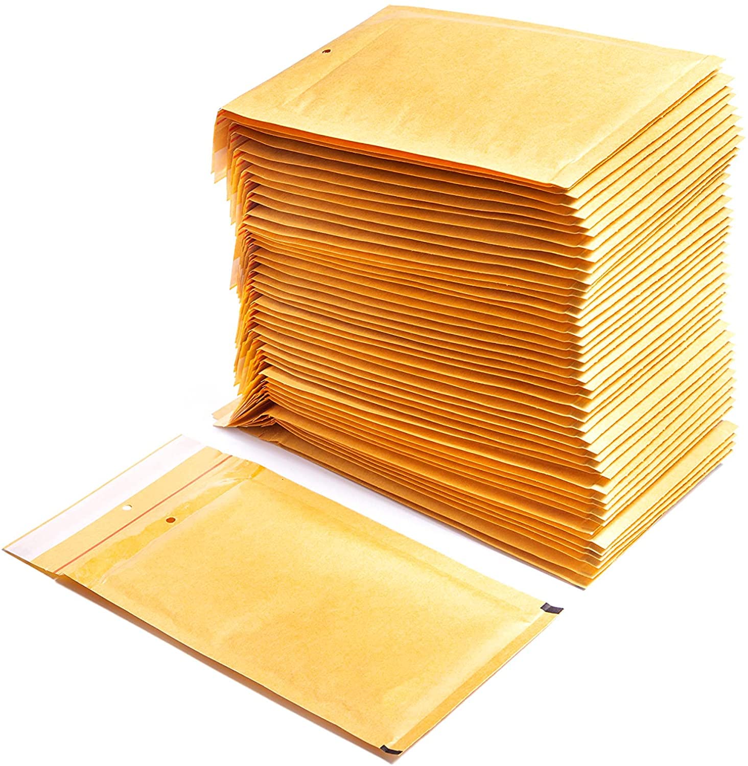 Padded envelopes Made of polyethylene Inner Padding, Colour: Brown, envelopes with Capacity for documents with a Maximum Area (5 Padded envelopes, 220 x 340 mm)