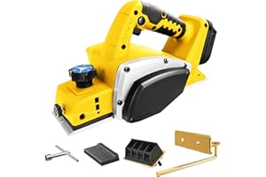 FUNNYWHALE Cordless Handheld Planer Compatible with Dewalt 20V Max Battery(No Battery) Electric Power Planer, Brushless 15000RPM Portable 3-1/4 Inch Power Wood Planer for Woodworking,Carpenter Home DIY