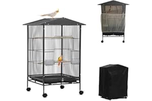 SINOPET Parakeet Cage,Birdcage,Large Bird Cage Covers for Night,Parakeet Toys,Parrot Cage Accessories, for Finch,Cockatiels,Conure Bird,Budgie,Pigeon,Canary,Lovebird,Small Quaker Parrot