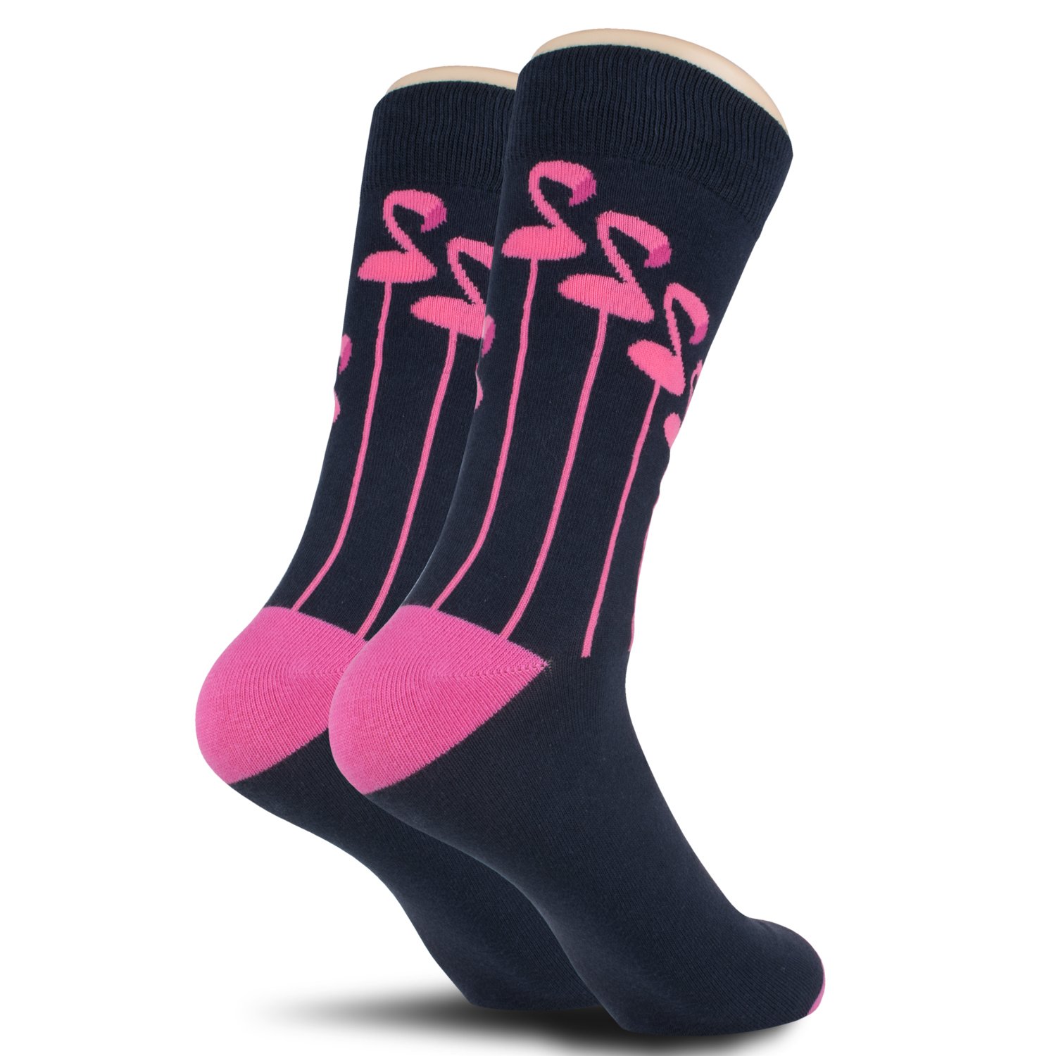 Men\'s Patterned Dress Socks Comfort Combed Cotton Crew Socks (1 Pair, Size M),Dark Navy Blue