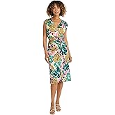 Maggy London Womens Sleeveless Midi Floral Dress for Women - V-Neck Wedding Guest and Bridal Shower Summer Outfit