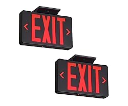 TANLUX Black Exit Sign, LED Emergency Exit Light
