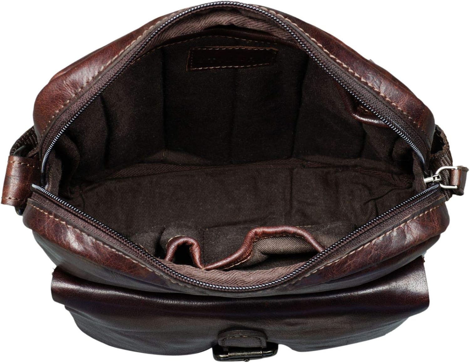 STILORD "Luan" Small Shoulder Bag Leather Vintage for Women and Men Messenger Bag with Tablet Compartment 10.1 Inches Cross Body Bag in Genuine Leather Colour:Espresso Brown - Image 4
