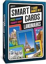 SMART CARDS Landmarks 50 Card Geography Game 7 in 1 Travel Pack