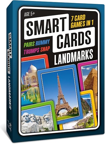 SMART CARDS Landmarks 50 Card Geography Game 7 in 1 Travel Pack
