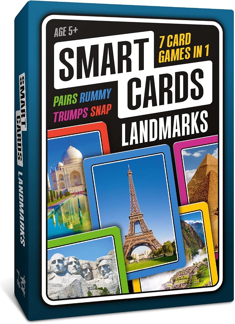 SMART CARDS Landmarks 50 Card Geography Game 7 in 1 Travel Pack