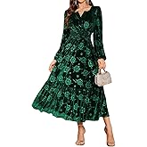 ZAFUL Womens Velvet Dresses Long Sleeve Cocktail Party Wedding Guest Dress