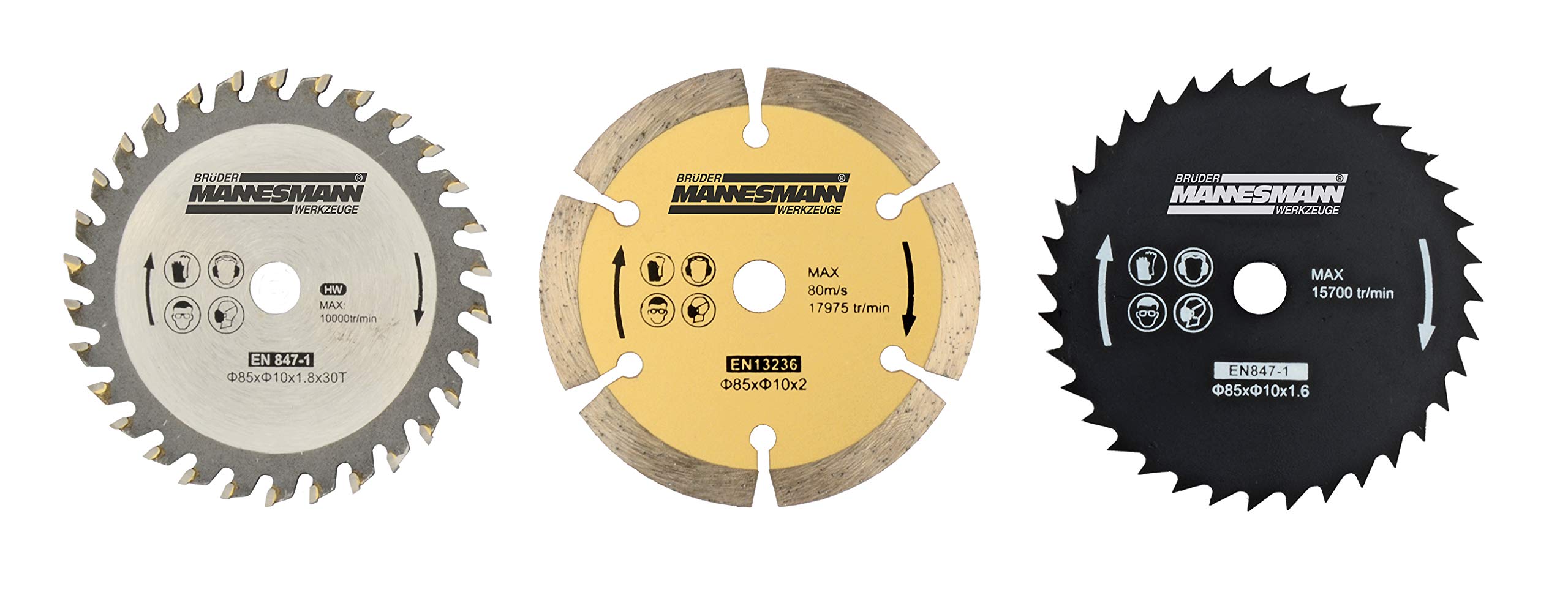 Brüder Mannesmann Tools M12892 Saw Blade Set 3-Piece
