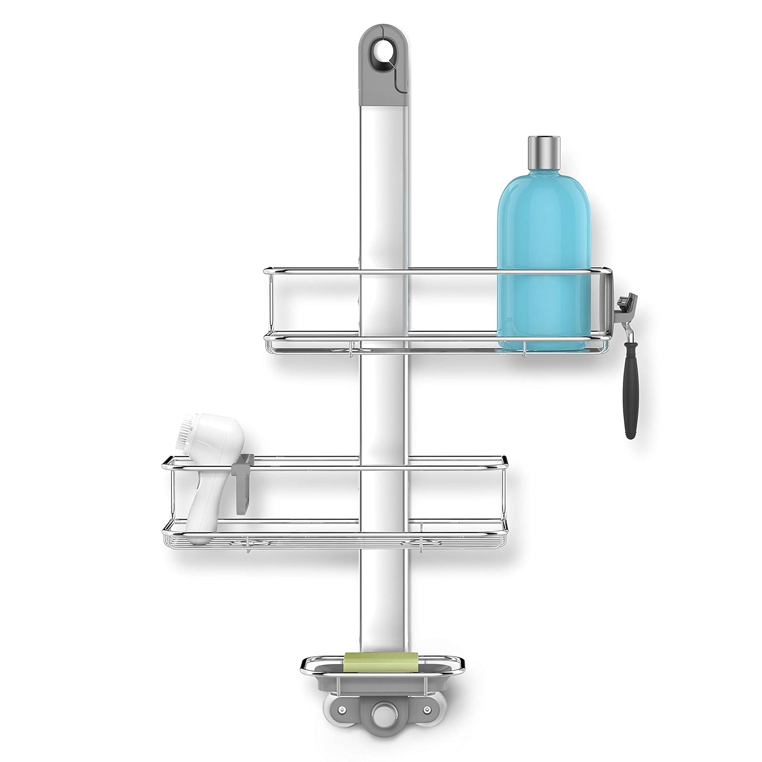 simplehuman Adjustable Shower Caddy, Stainless Steel + Anodized