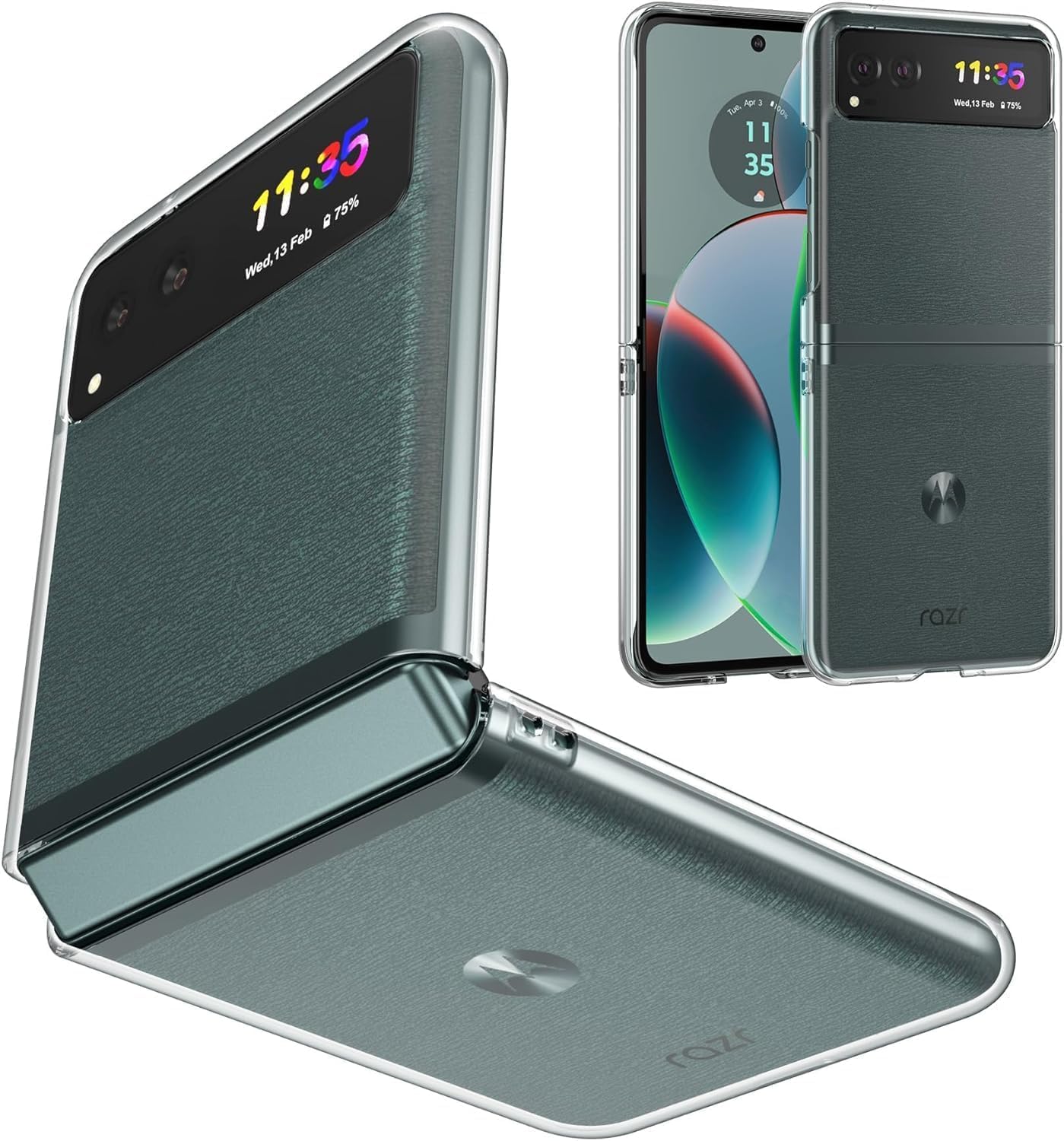 KUSINHOKA Case Compatible with Motorola RAZR 40 5G,Anti Fall Shock Absorbing Anti Scratch Slim Hard PC Protective Cover For Motorola RAZR 40,Transparent