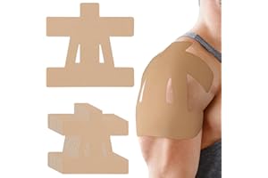 Anglechic 12 Count Kinesiology Tape for Shoulder Pain Relief Pre Cut Sports Waterproof Breathable Enhance Elastic Kinesiology Athletic Tape for Shoulder Support and Muscle Sports (Skin Color)