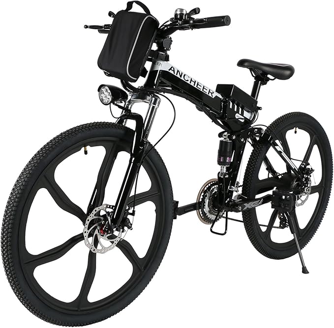 Amazon.com: ANCHEER bicicleta de montaña eléctrica plegable ...