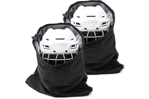Yeyeplum 2 Pcs Hockey Helmet Bag with Fleece Lining, Waterproof, Microfiber, with Drawstring Locking, Large Capacity, Lightweight, for Sports Hockey Football Welding Motorcycle Bicycle Helmet