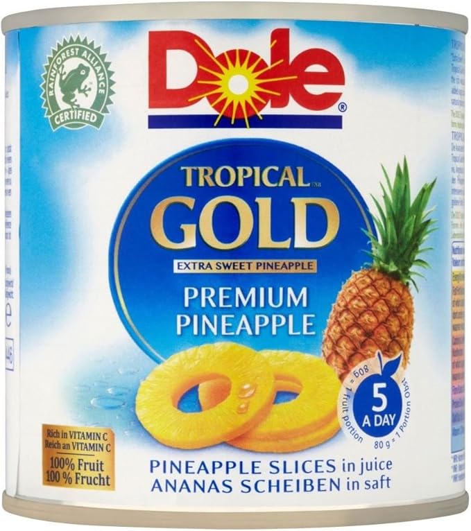 Dole Tropical Gold Premium Pineapple Slices in Juice (432g) Amazon.co