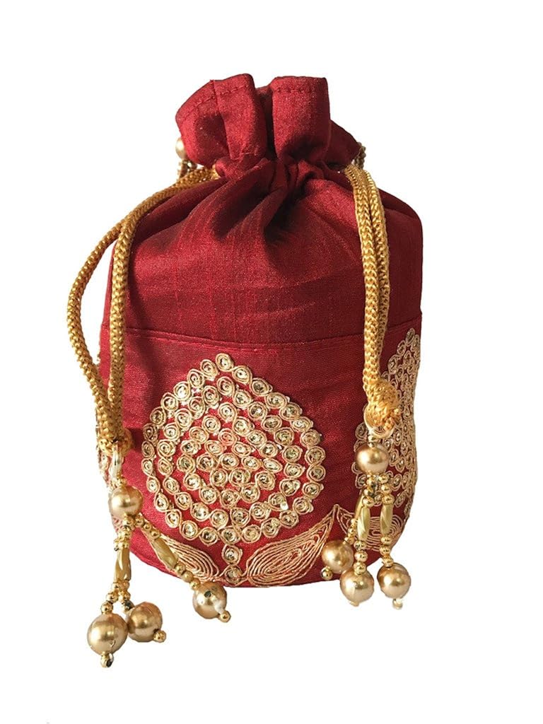 generic women's fancy designer potli maroon wi-60-po-mar