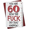 Karto Funny 60th Birthday Card for Men Women - Large 5.5x8.5 inch 60 Years Old Birthday Cards for Him Her - How