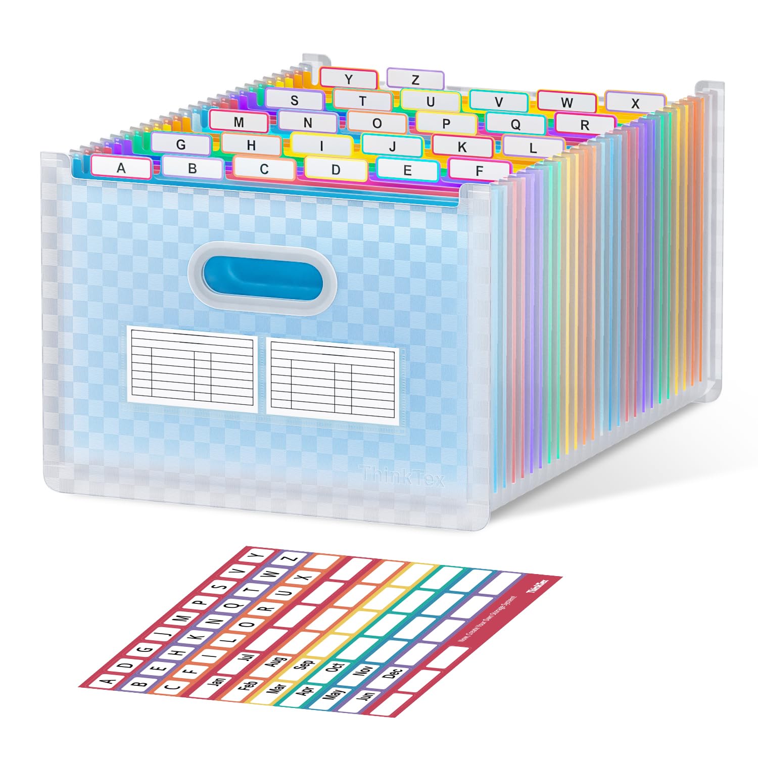 File Organiser, 26 Pockets Expanding File Folder, Upright and Open Top, A-Z Colorful Tabs, Larger Capacity Document Organiser, Coupon Bill Receipt Organiser, Letter/A4 Size