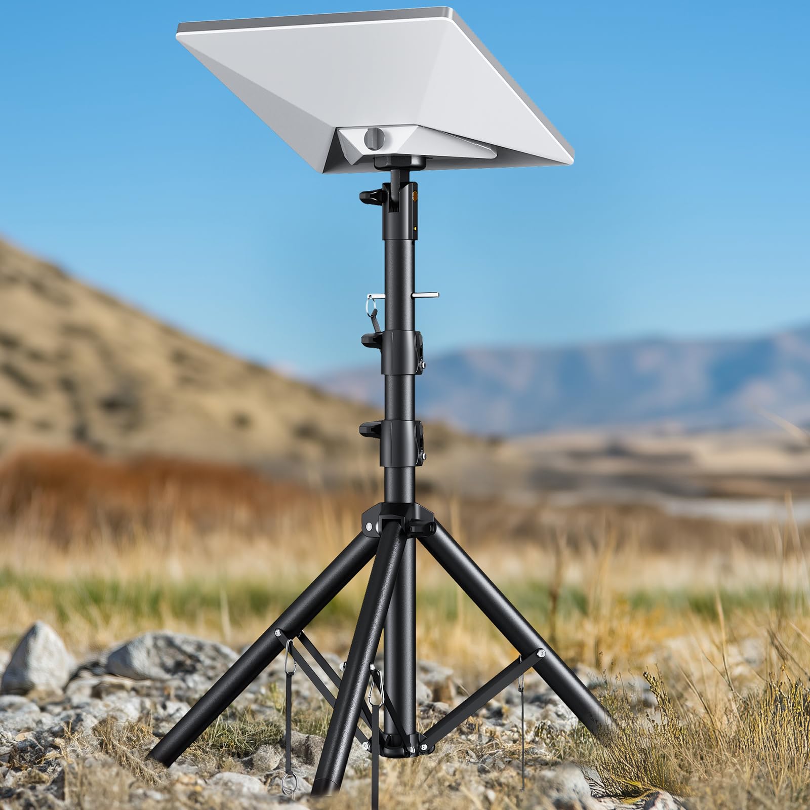 Photo 1 of (PARTIAL SET) (UNTESTED) Perlegear Starlink Mini Tripod Mount with Windproof Camping Spikes, Compatible with Starlink Mini, Adjustable 21?-45? Tripod Stand with 180° Tilt, Stable & Portable for Camping and RV Travel