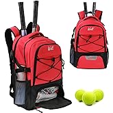 WOLT Tennis Bag - Large Tennis Racket Backpack for Men & Women - Ventilated Shoe Compartment - Holds 2 Rackets