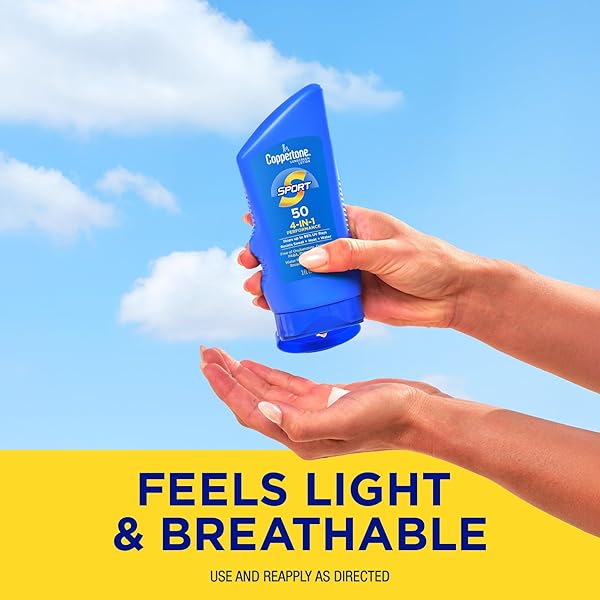 COPPERTONE SPORT SUNSCREEN SPF 50 LOTION, WATER RESISTANT , BODY SUNSCREEN LOTION, TRAVEL SIZE , 3 FL OZ