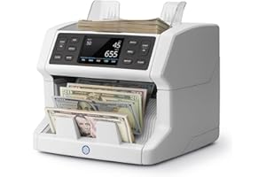 Safescan 2885-S Money Counter Machine with Counterfeit Detection, Multi-Currency, Mixed Denomination, Bank Quality, High-Speed Counts and Sorts 1,200 Bills per Minute, 7 Point Counterfeit Check
