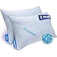 Sleepavo Shredded Memory Foam Pillows Queen Size Set of 2 - Extra Firm Bed Pillows Adjustable Queen Size Pillow for Side Sleeper, Back, Stomach -Soft Memory Foam Pillows 2 Pack Cooling Pillows for Bed