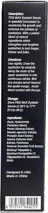 FEG Max Eyelash Serum for Lash Brow Growth Longer Darker Lashes 6mL view 8