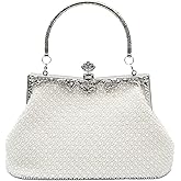 lapulio 1920s Vintage Style Solid Color Beaded Evening Bag Simple Elegant Women's Clutch Suitable for Weddings, Parties