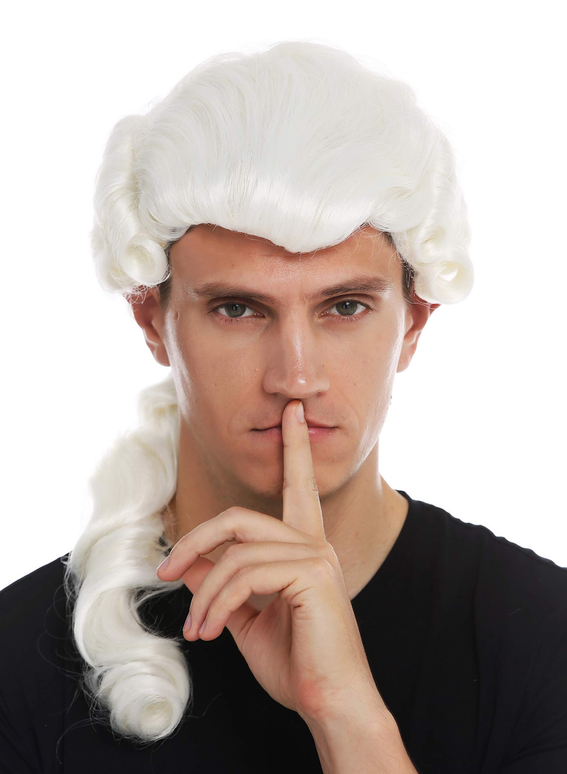 WIG ME UP - VK-31-1001 wig men man historic baroque renaissance white braid noble man
