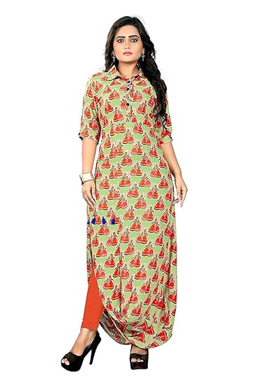 Navabi Export Womens Multicolor Rayon Fabrics A-Line Kurta (VF-KU-166)