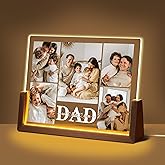 MAIWELL Personalized Fathers Day Christmas Birthday Gifts from Daughter Son Kids Wife, Custom Light Up Picture Frame with Photo, Customized Best Dad Ever Gifts for Dad Husband Men Anniversary
