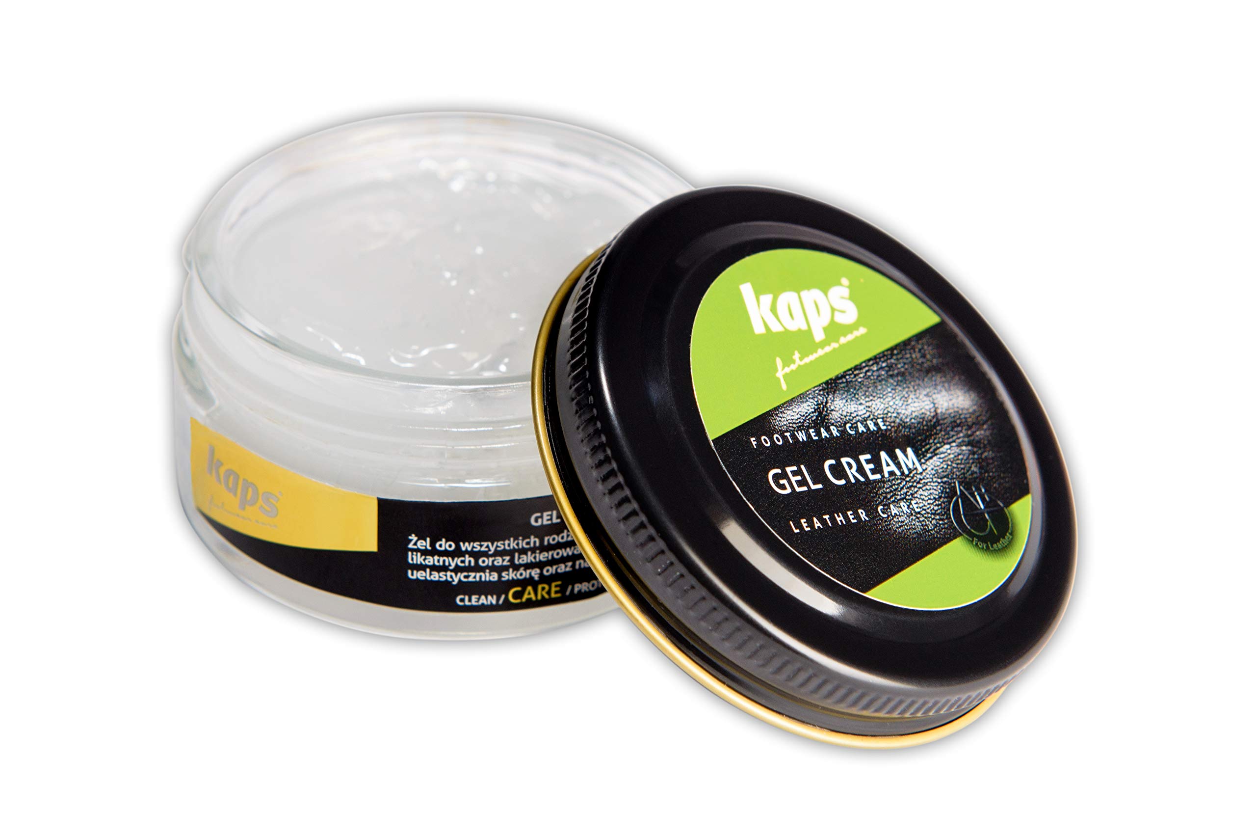 Kaps Quality Gel Cream For Smooth Grain Patent and Delicate Leather, Shoes Boots Bags, Cleans & Nourishes, 50 ml – 1.70 fl. oz.